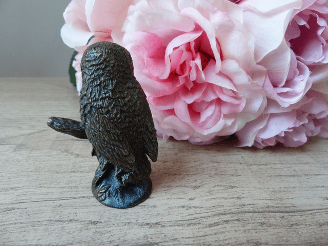 Ancien et rare chouette miniature en laiton The Franklin Mint 1988