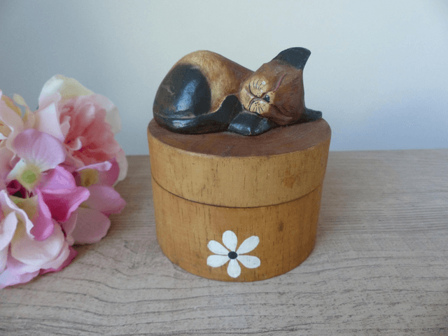 Boite chat en bois avec 6 sous-verres cadeau collection chat, lot de 6 sous-verres en bois chat, Sous-verres avec boîte en bois artisanat