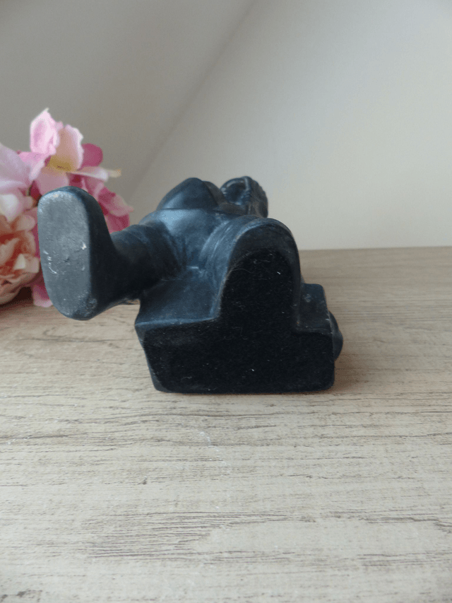 Vintage Sculpture Inuit Esquimau Maman avec son Enfant Canada, Figurine Canadienne en Résine Noire, Cadeau pour une maman