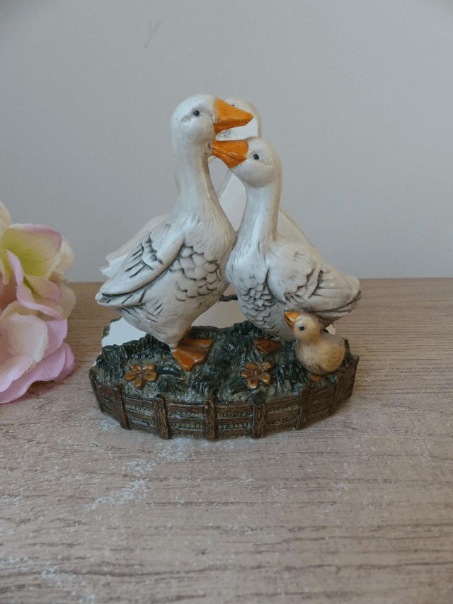 Charmant porte serviettes résine décoré d'oies, accessoire de table cuisine ferme décoration rustique, oiseaux porte serviettes déco cuisine