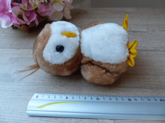 Peluche Chouette Hibou Nature Animal Jouet Fun Farm Collection Souvenir Vintage 1979, Doudou en Forme de Hibou, Décoration Peluche Animal