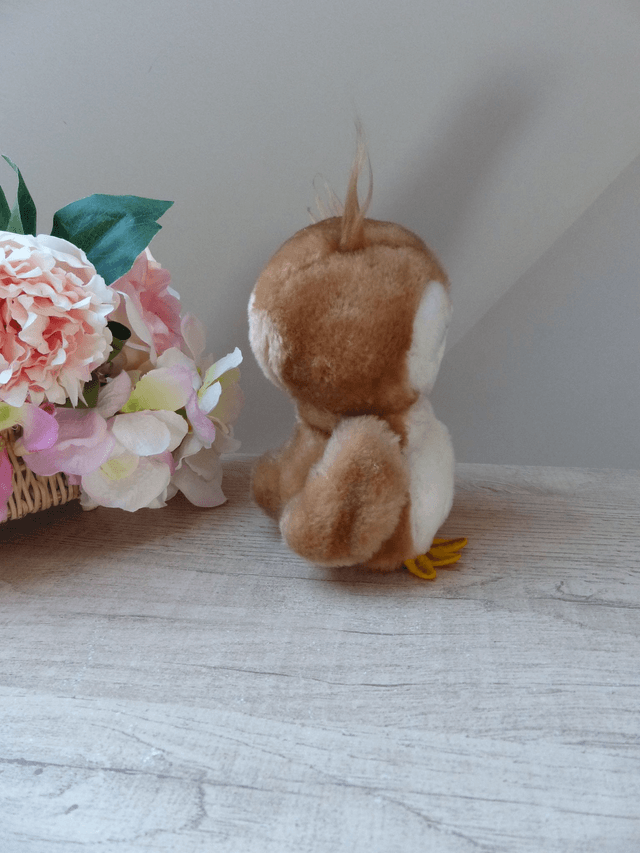Peluche Chouette Hibou Nature Animal Jouet Fun Farm Collection Souvenir Vintage 1979, Doudou en Forme de Hibou, Décoration Peluche Animal