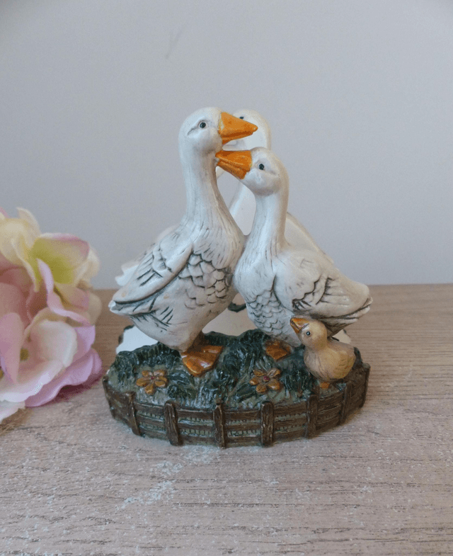 Charmant porte serviettes résine décoré d'oies, accessoire de table cuisine ferme décoration rustique, oiseaux porte serviettes déco cuisine