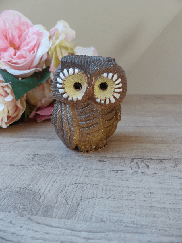 Ancien et rare Figurine Chouette en Céramique poterie Atelier De Rosa Collection Vintage