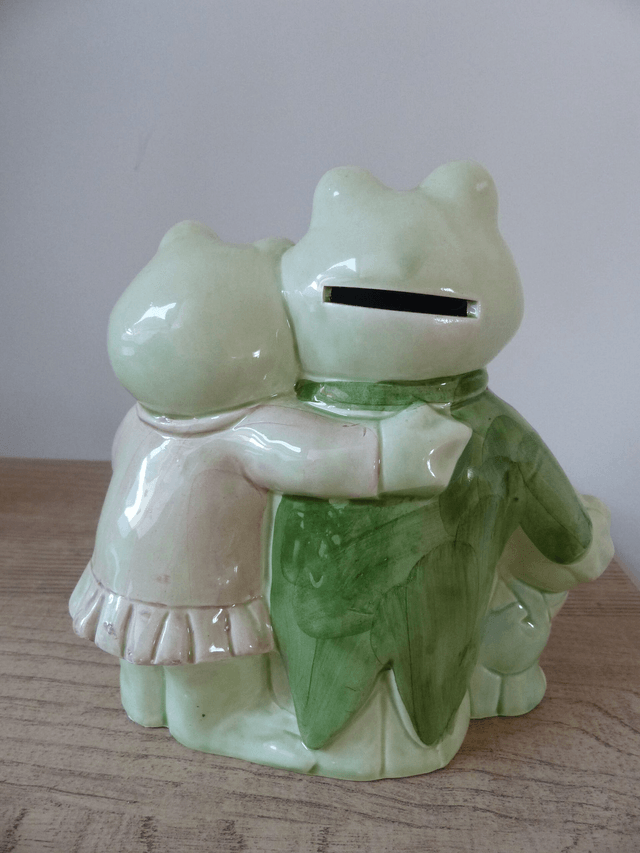 Tirelire famille grenouille en céramique, tirelire enfant parent, anniversaire couple, statuette grenouille décorative cadeau fête des mères