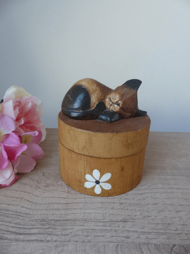 Boite chat en bois avec 6 sous-verres cadeau collection chat, lot de 6 sous-verres en bois chat, Sous-verres avec boîte en bois artisanat