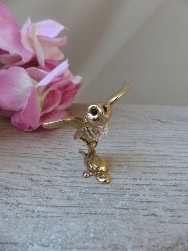 Figurine miniature de chouette en métal doré, hibou en résine à facettes, hibou porte-bonheur, cadeau amoureux des chouettes et des oiseaux