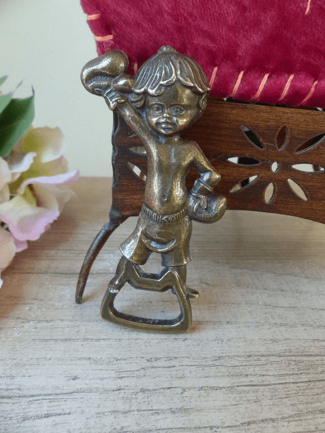 Rare Ancien Décapsuleur Ouvre Bouteille en Laiton Gavroche Petit Boxeur, Décoration Bar Bistrot, Cadeau Réussite Examen Projet