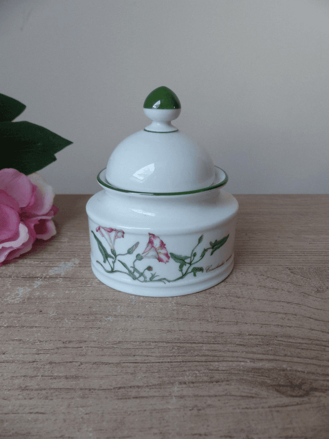 Sucrier en porcelaine Renate Seltmann Weiden Bavaria, sucrier décor botanique, sucrier avec fleurs des champs vaisselle Allemagne de l&#039;Ouest