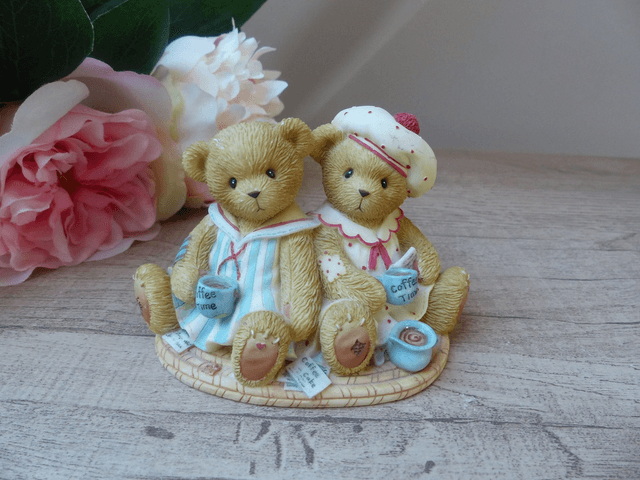 Figurine deux oursons marins en résine - l&#039;amitié - collection ours oursons vintage 2004 - Marnie et Rissa Cherished Teddies - Teddy Bear